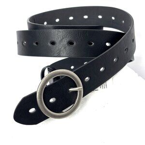 Ava Via NWT Black Basic Belt with Holes One size up to 54” Unisex